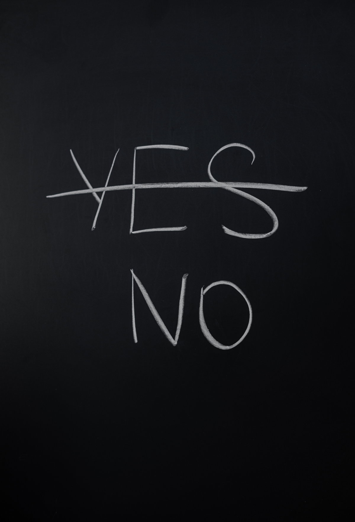 Yes No auf Tafel