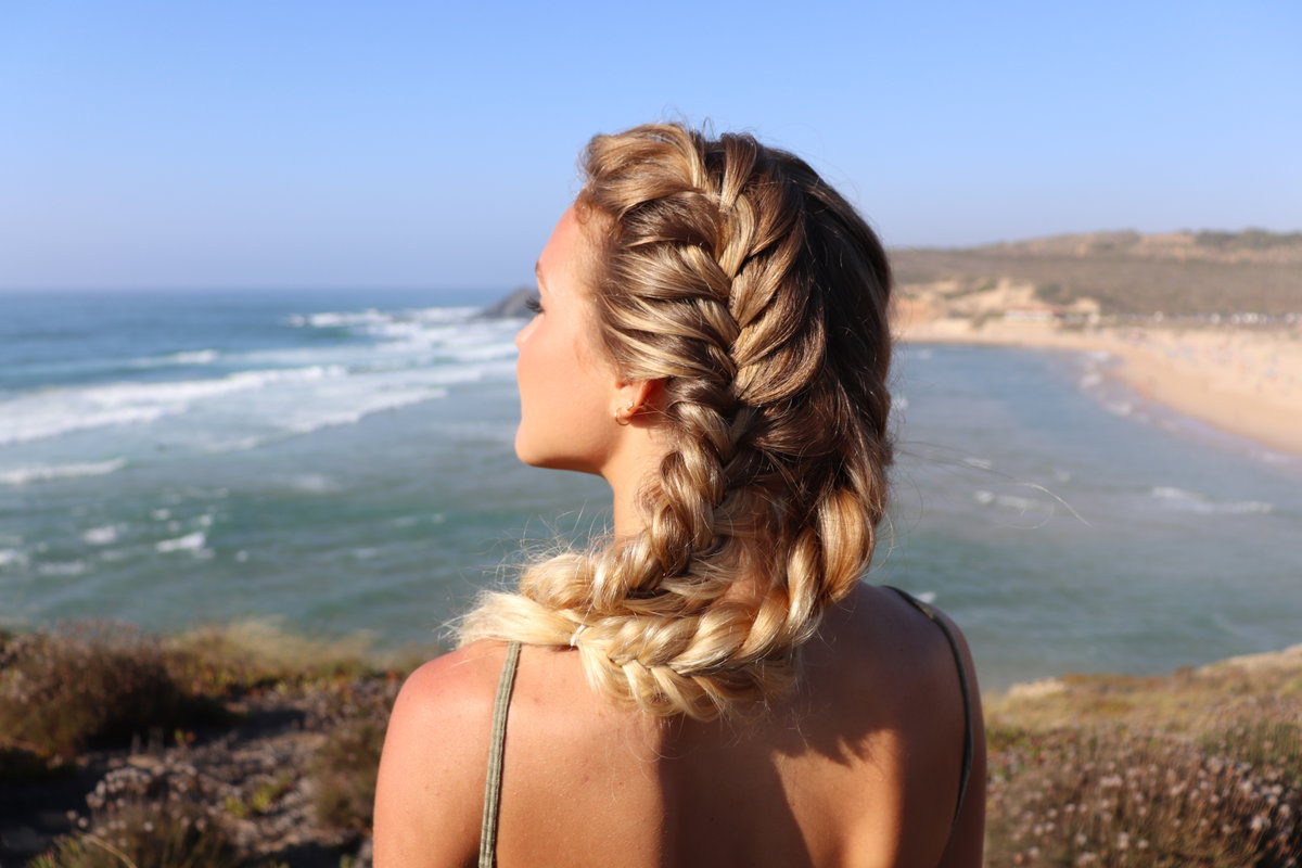 Flechtfrisur blonde Haare