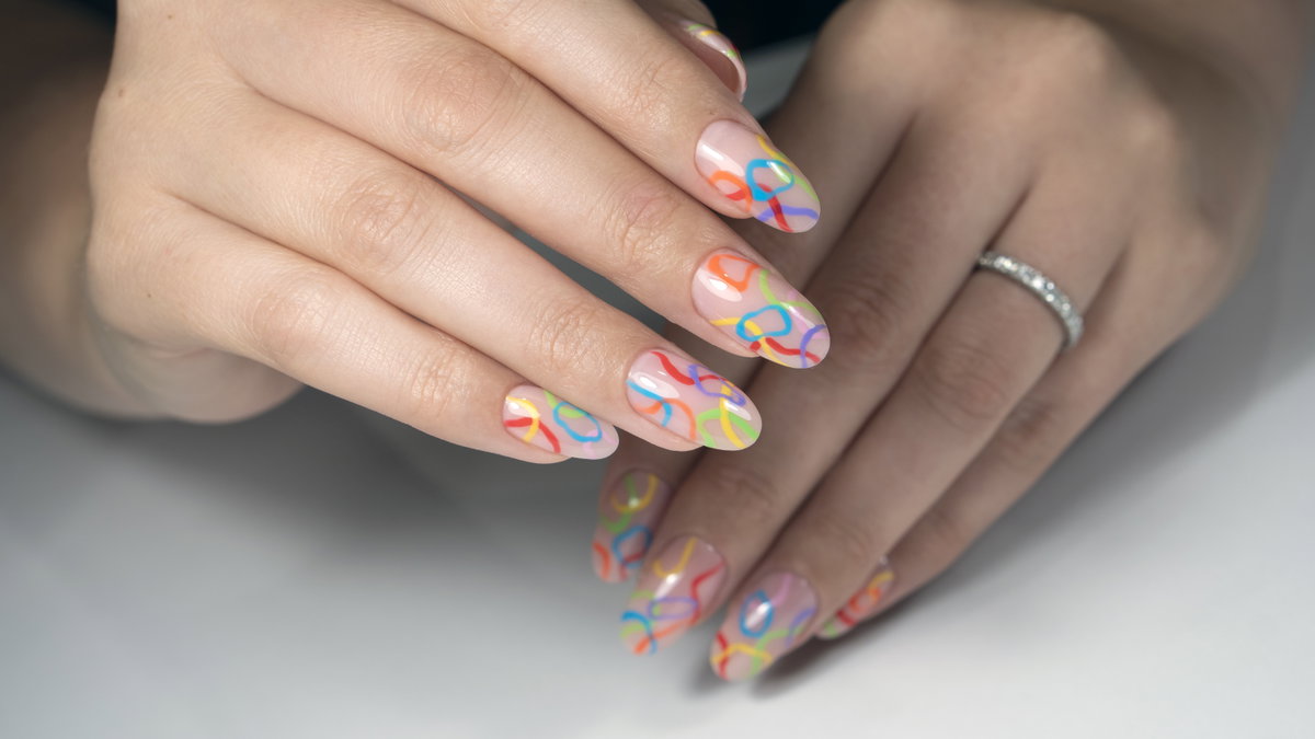 "Pastel Lava Lamp Nails"