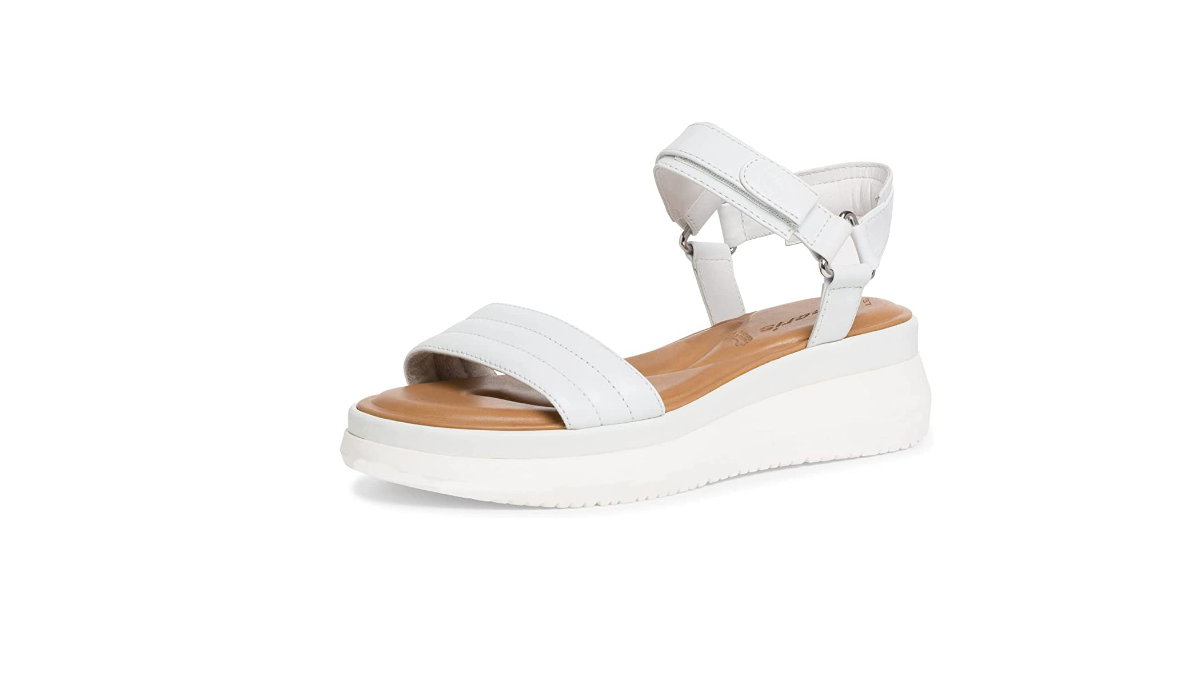Weiße Plateau-Sandalen