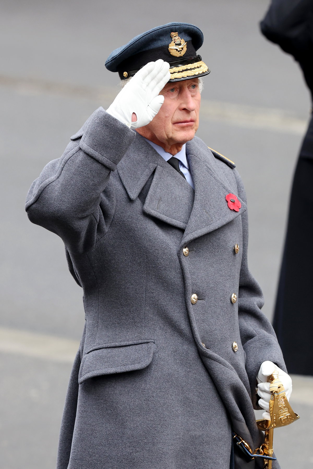 King Charles in grauer Uniform
