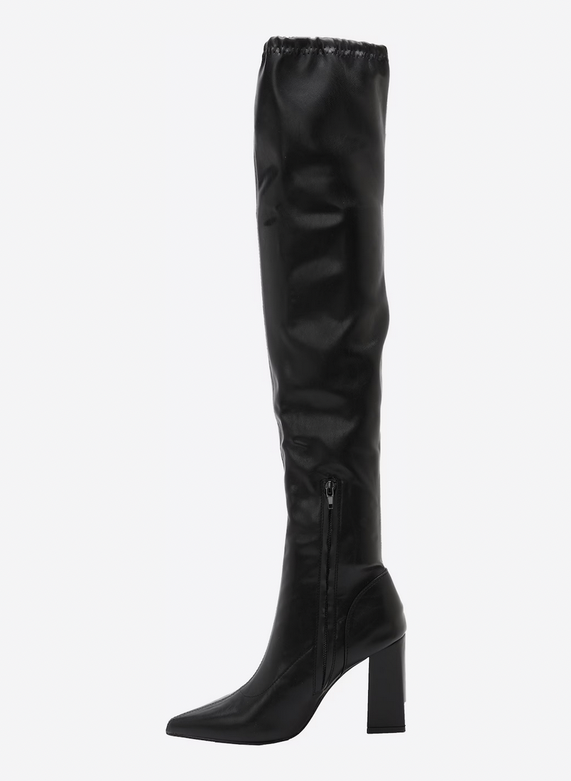 Stiefel Glamorous schwarz Overknee mit spitzer Zehenpartie