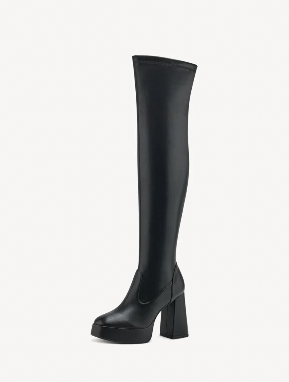 Tamaris Overknee Stiefel in schwarz mit Blockabsatz und Plateau