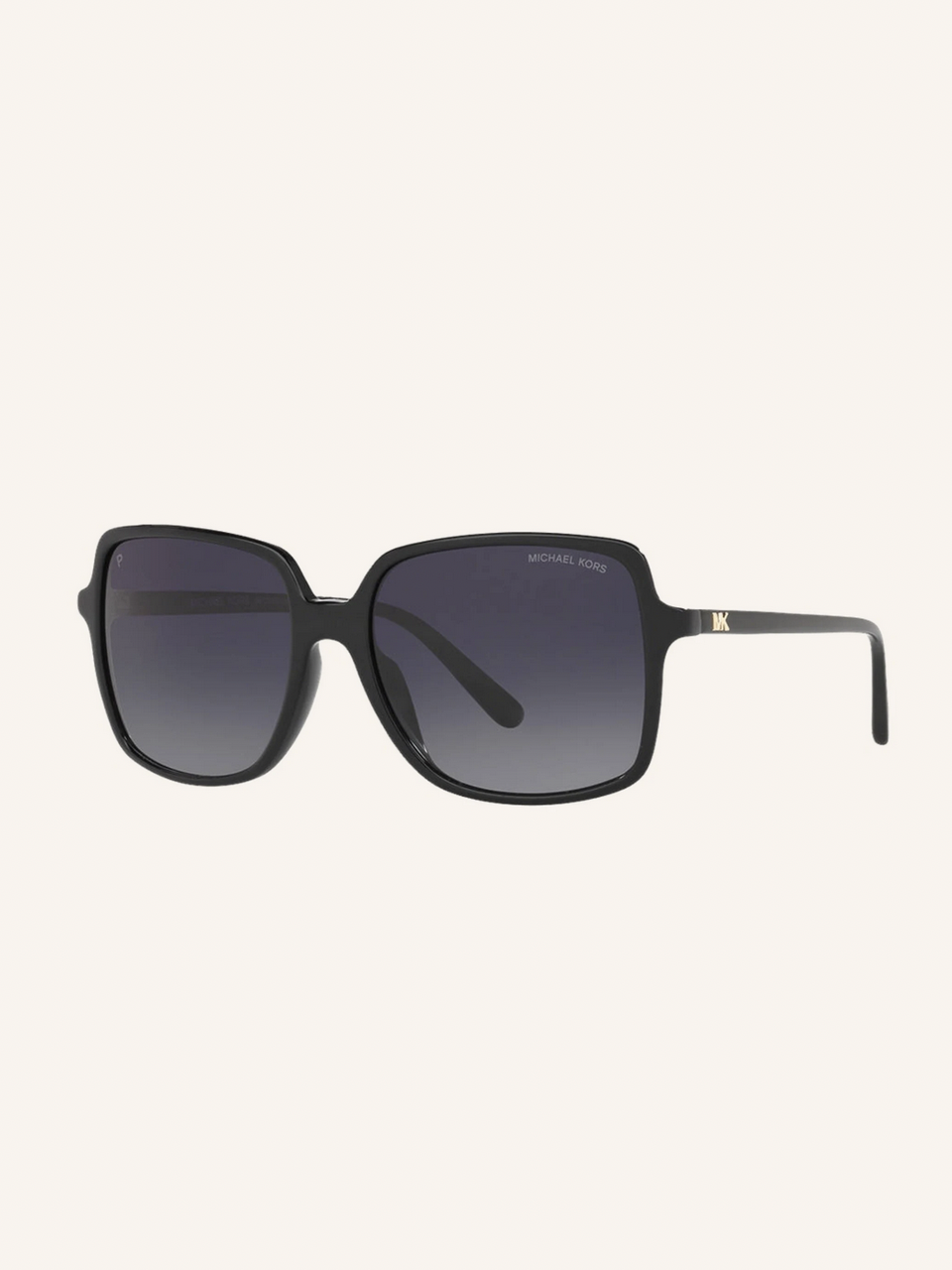 Sonnenbrille mit schwarzem Rahmen und blauen Gläsern Michael Kors