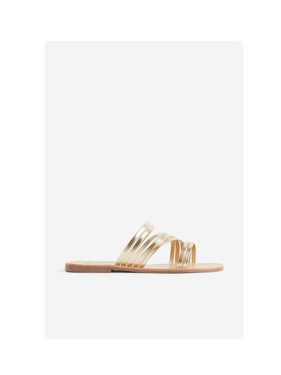 Goldene Riemchensandalen