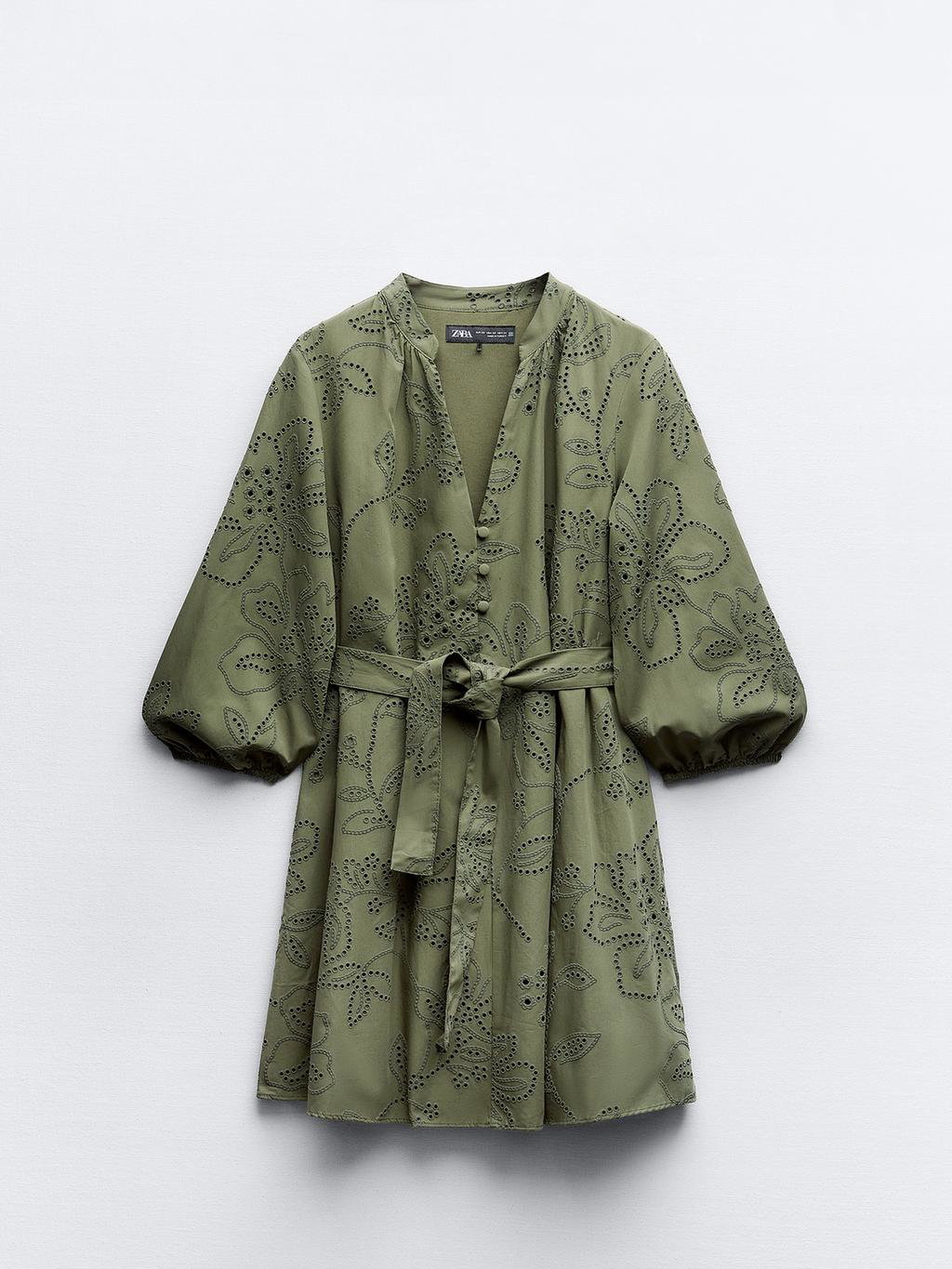 Zara Kleid in Olivgrün