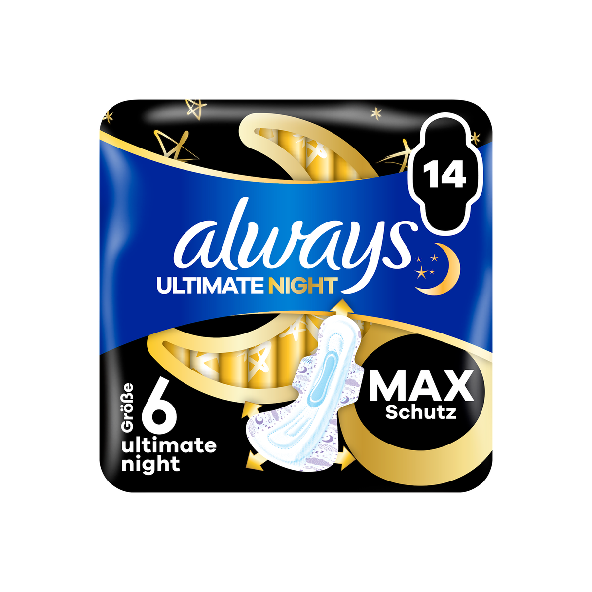 Die neue Always Ultra Ultimate Night Binde in Größe 6