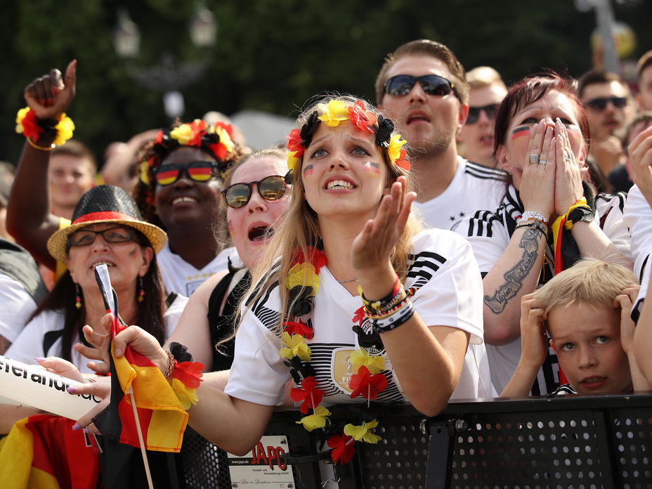 Deutsche Fußball-Fans beim Public Viewing
