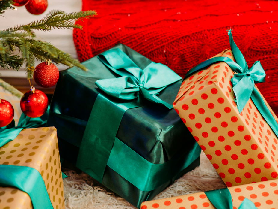 Geschenke für Weihnachten eingepackt