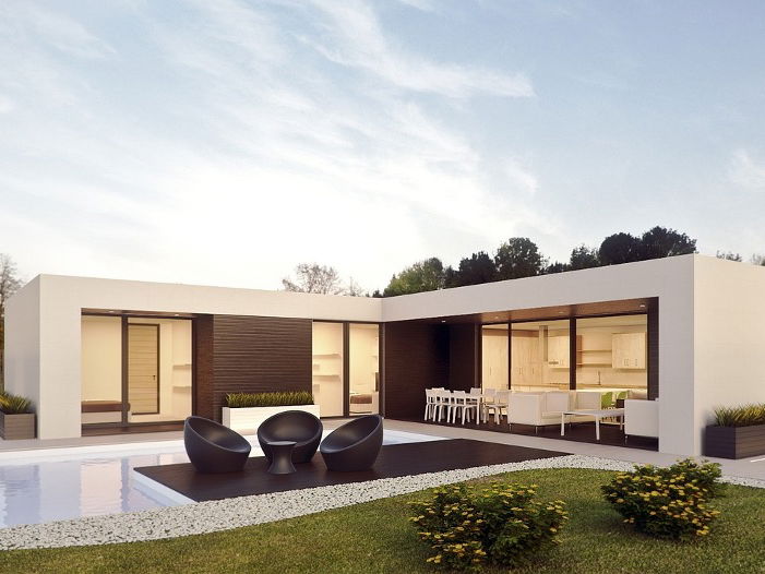 Ein Haus mit Garten