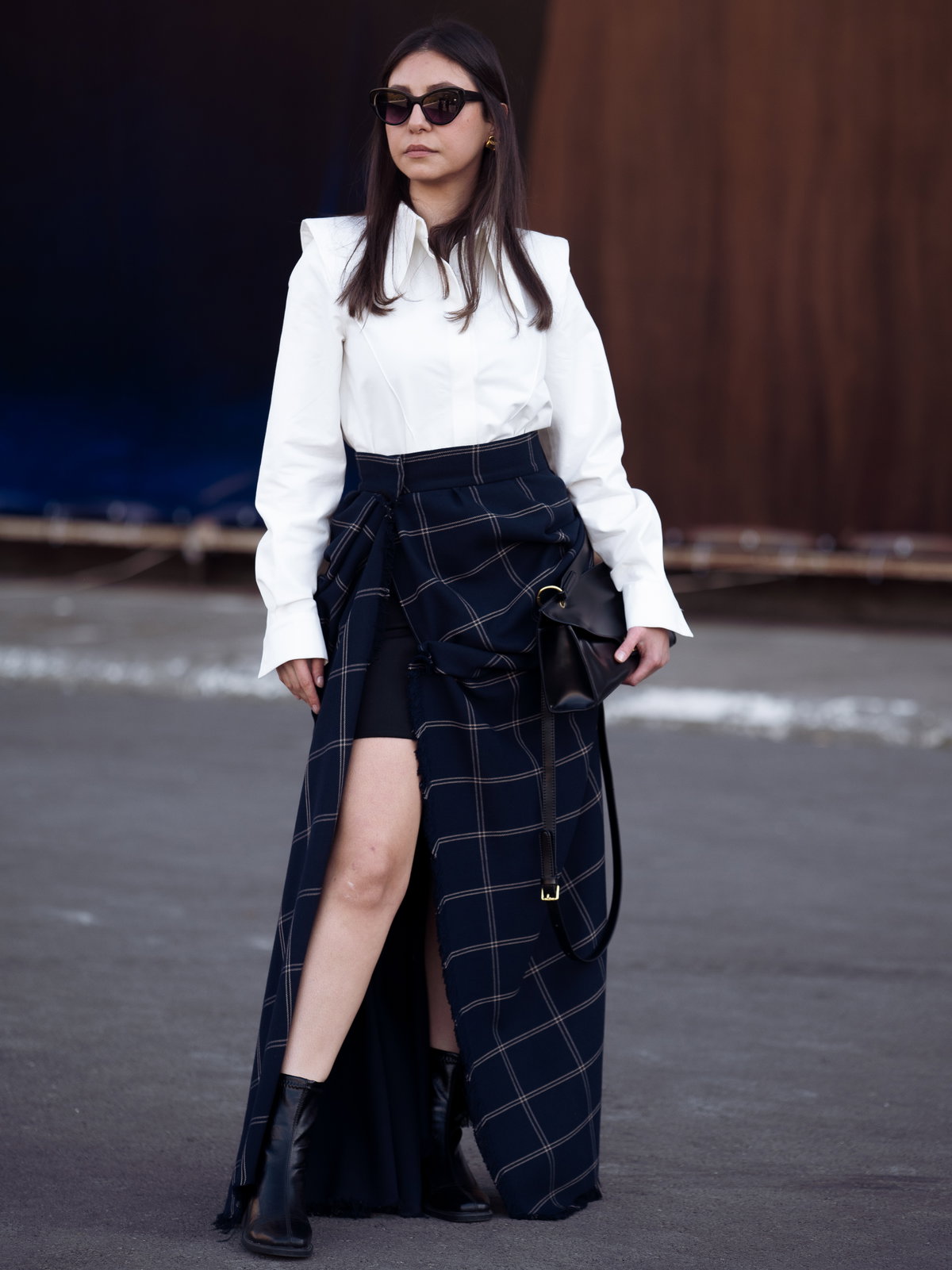 Herbst-Look mit Karo-Rock