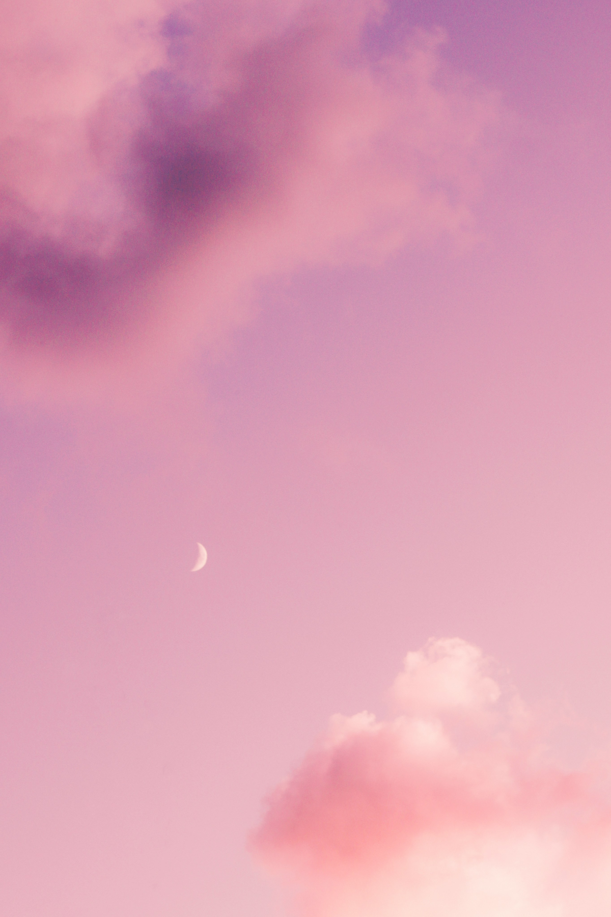 Rosa Himmel mit Mond