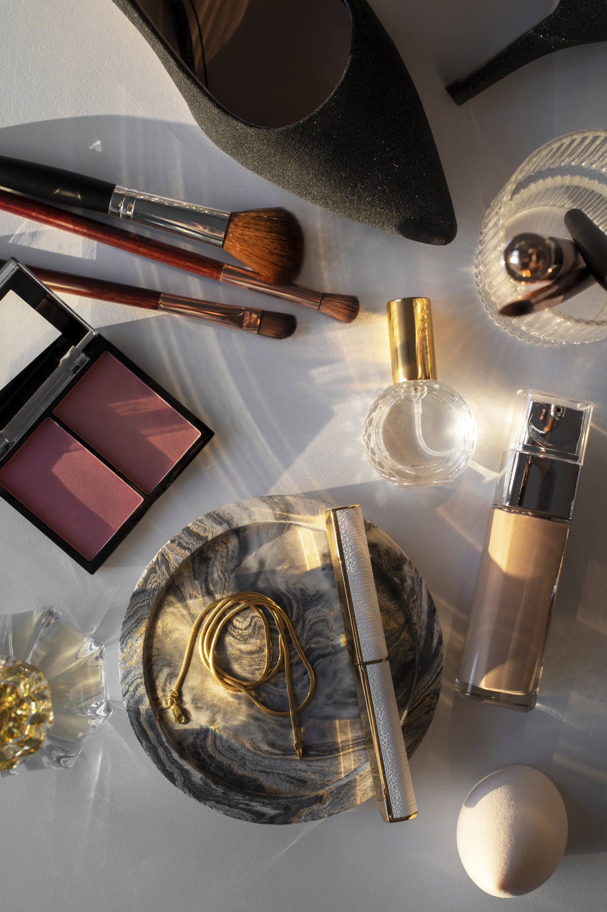Stilleben Accessoires, Make-up, Schmuck