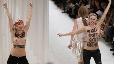Femen: Nackter Protest auf der Paris Fashion Week