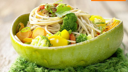 Pasta-Rezept: Gemüse-Spaghetti mit Petersilie und Sauerampfer