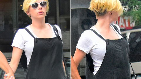 Scarlett Johansson hochschwanger mit neuem Haarschnitt