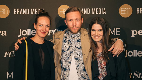 Susanne Wolff, Malte Evers und Tanja Deckstein beim Brand Media Summer Fashion Cocktail