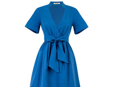 Blaues Wickelkleid
