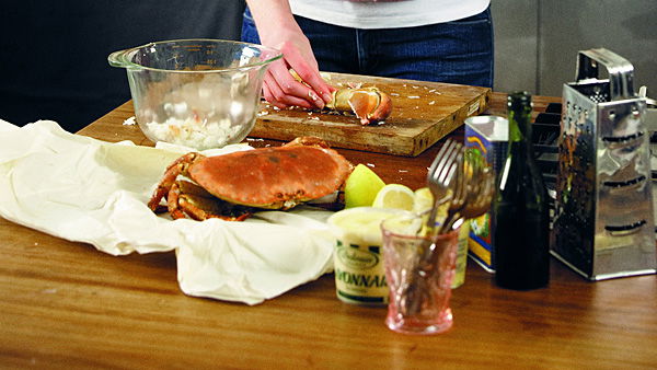 Linguine mit Tomaten, Zitrone, Chili und Krebsfleisch
