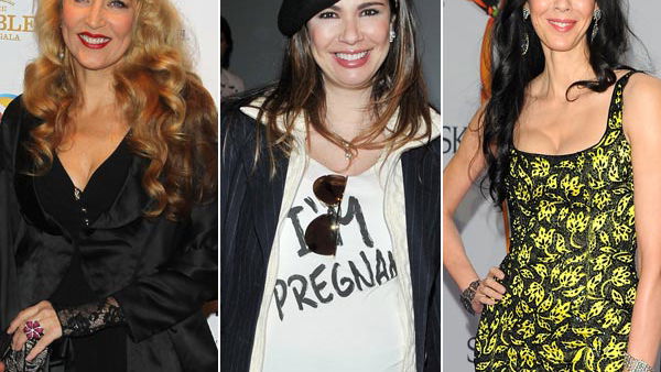 Mick und seine Models: Jerry Hall, Luciana Gimenez und L'Wren Scott