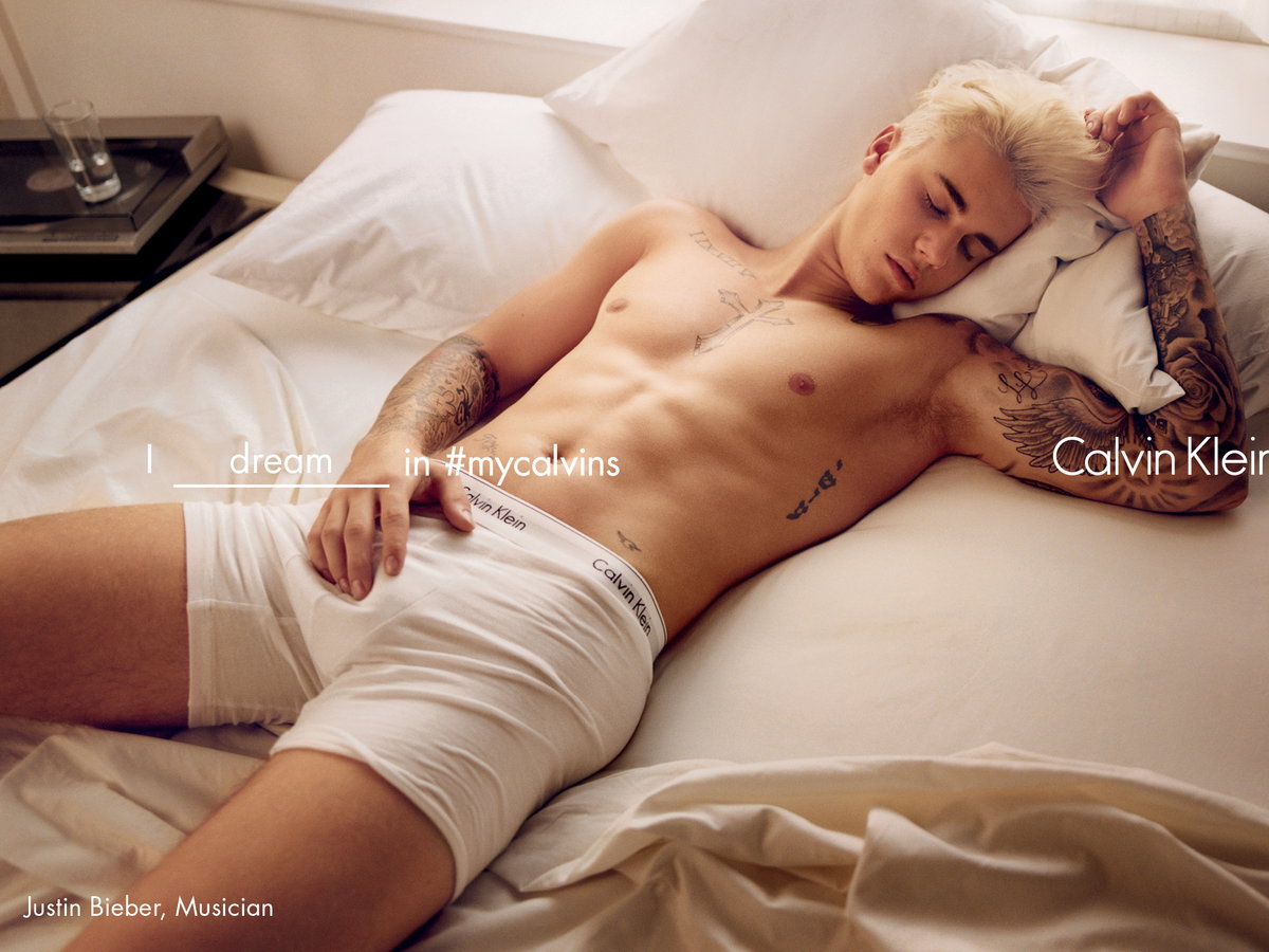 "I___in #mycalvins" - Justin Bieber