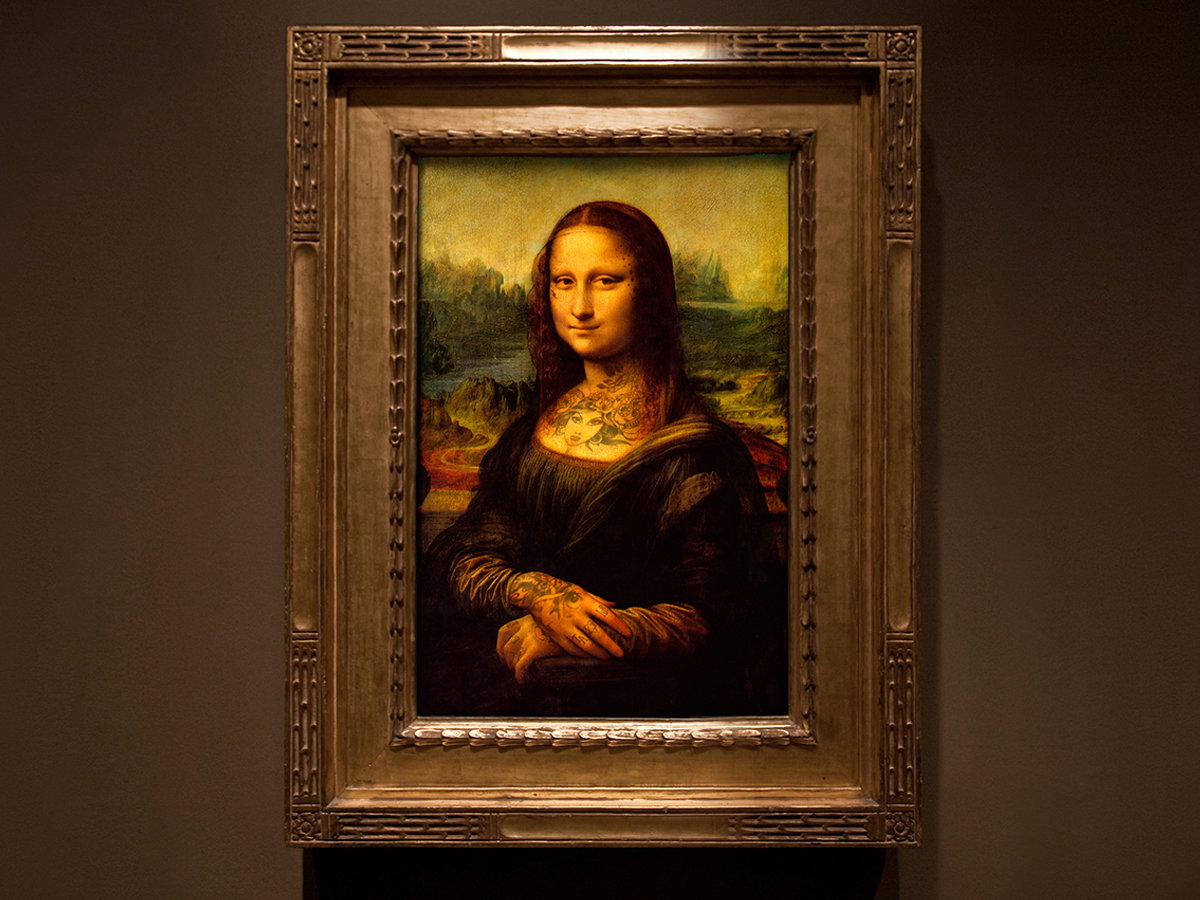 Die Mona Lisa mit Tattoos
