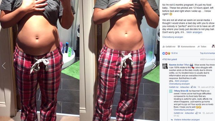 Tiffany Brien und der "Food-Baby-Bauch"