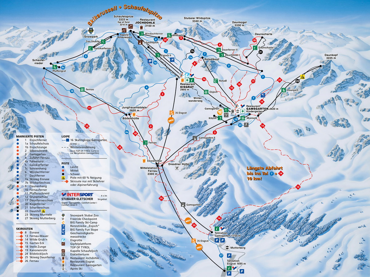 SubaierGletscher-Pistenplan