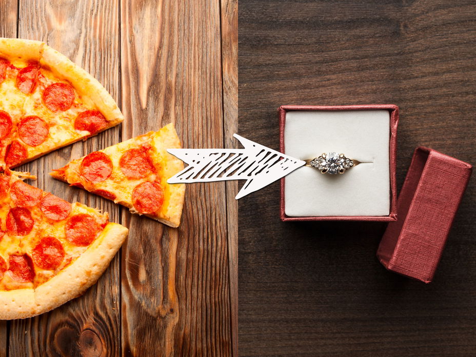 Pizza-Verlobungsring