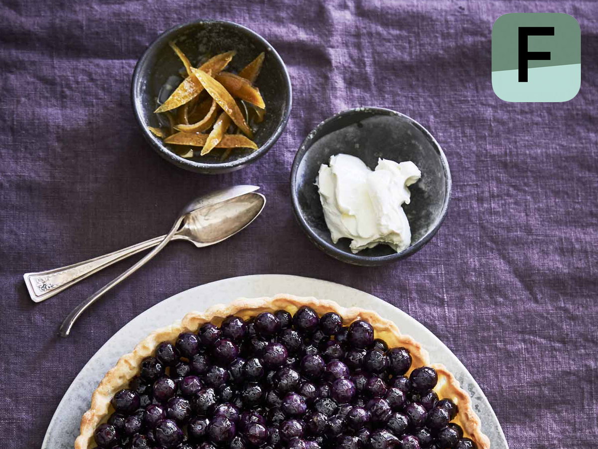 Blaubeer Kuchen Blueberry Pie groß