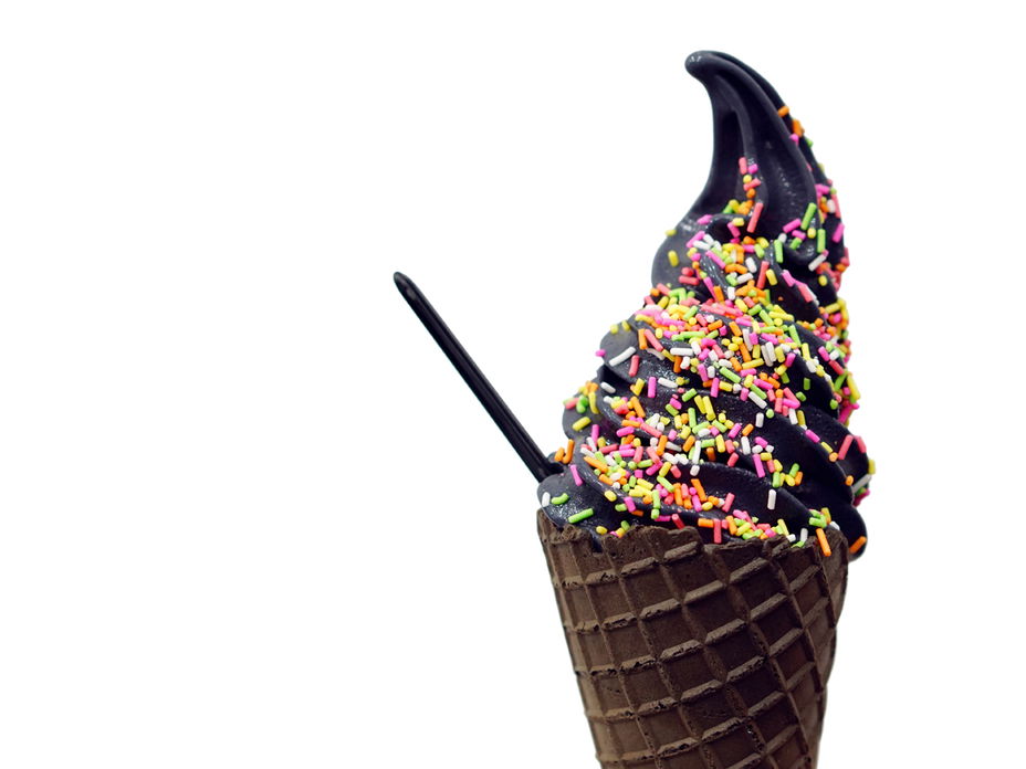 Schwarze Eiscreme