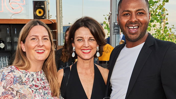 Verena Roskos, Svenja Baum und Nevil Alemawat