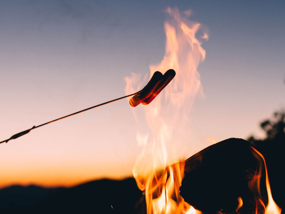 Grillen Lagerfeuer Glück